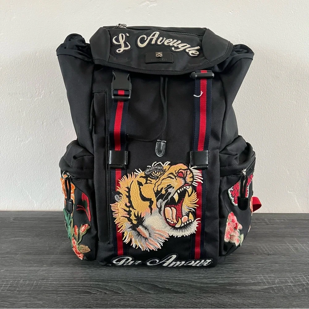 Gucci L'Aveugle Par Amour Embroidered Tech Pack Backpack - Picture 2 of 13